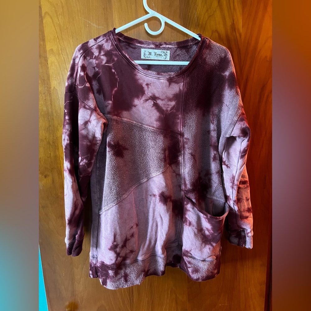 M. Rena Maroon Textured Knit Top